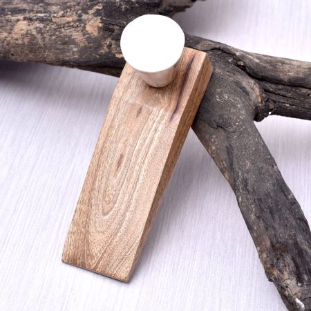 White Resin Wooden Door Stopper for Home & office
